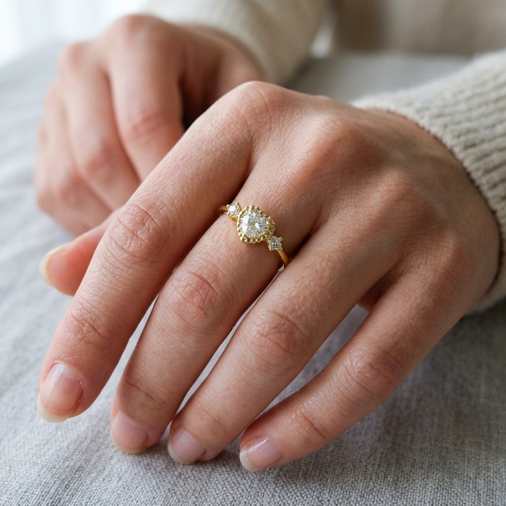 Women's Unique Gold Design Stainless Steel Ring #39