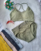 Women's Seamless High Waist Bra & Panties Set - 2062#