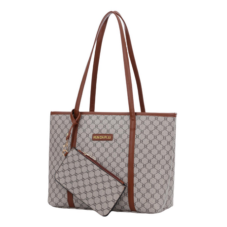 Women's Vintage Pattern Large Tote Bag With Small Purse - 9022#