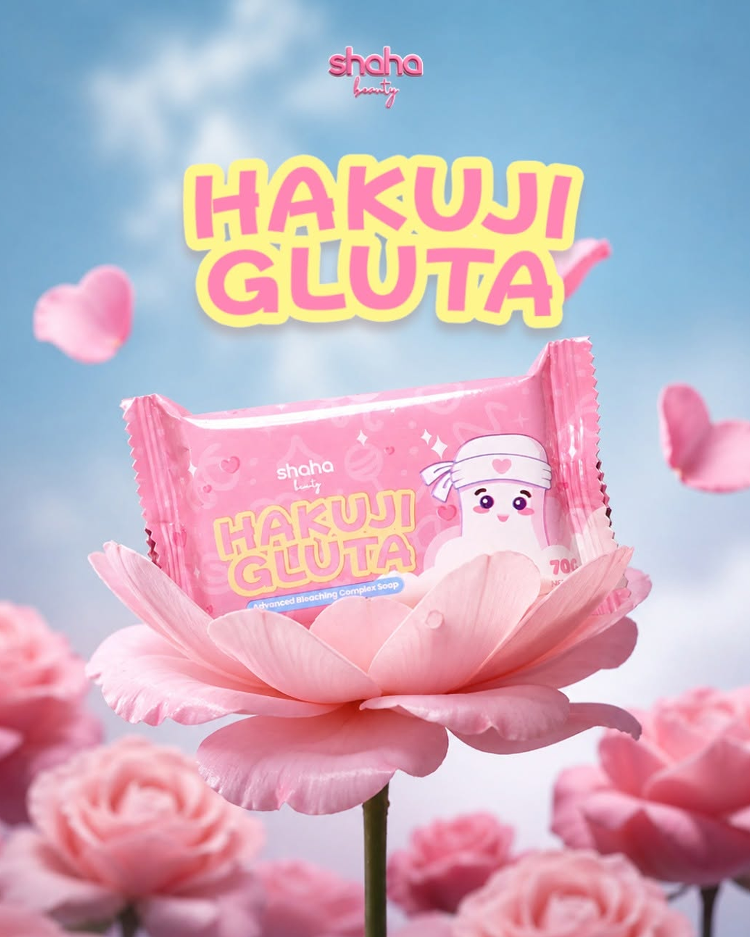 Shaha Beauty Hakuji Gluta Soap - 3 Bars × 70g (210g)