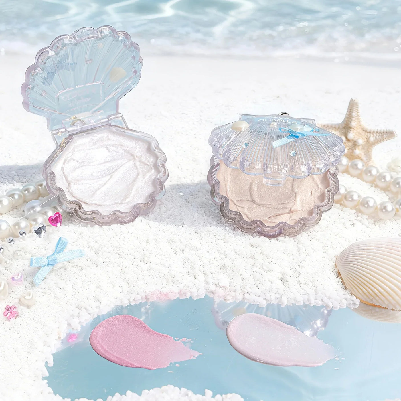 Olibolla Shell Bling 3D Highlighter Glitter Blush