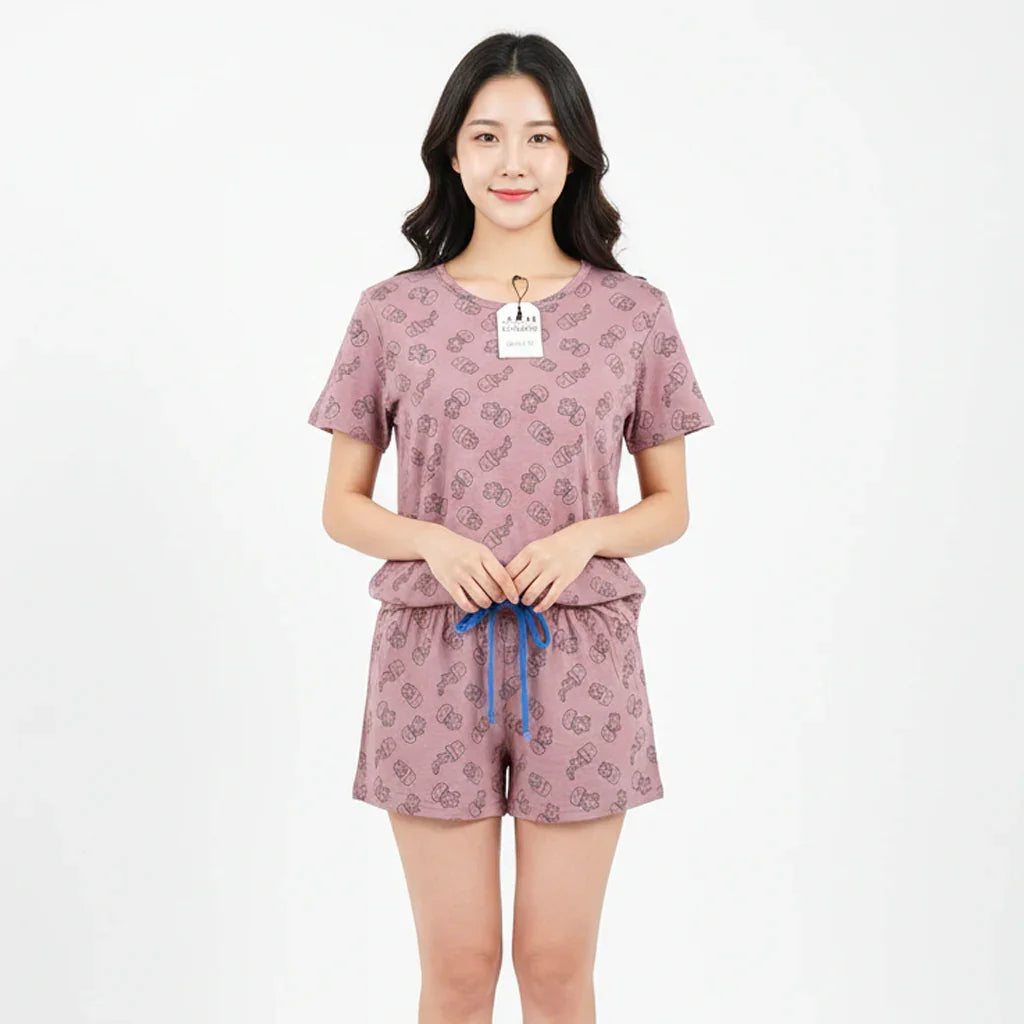 Trendy Cotton T-Shirt & Shorts 2pcs Set #7351