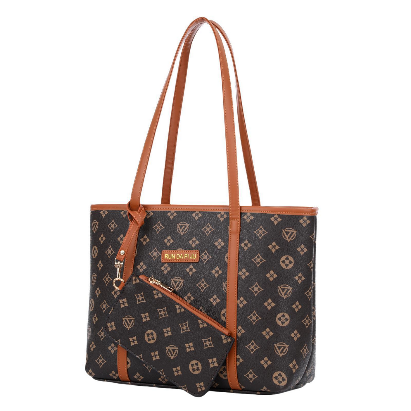 Women's Vintage Pattern Large Tote Bag With Small Purse - 9022#
