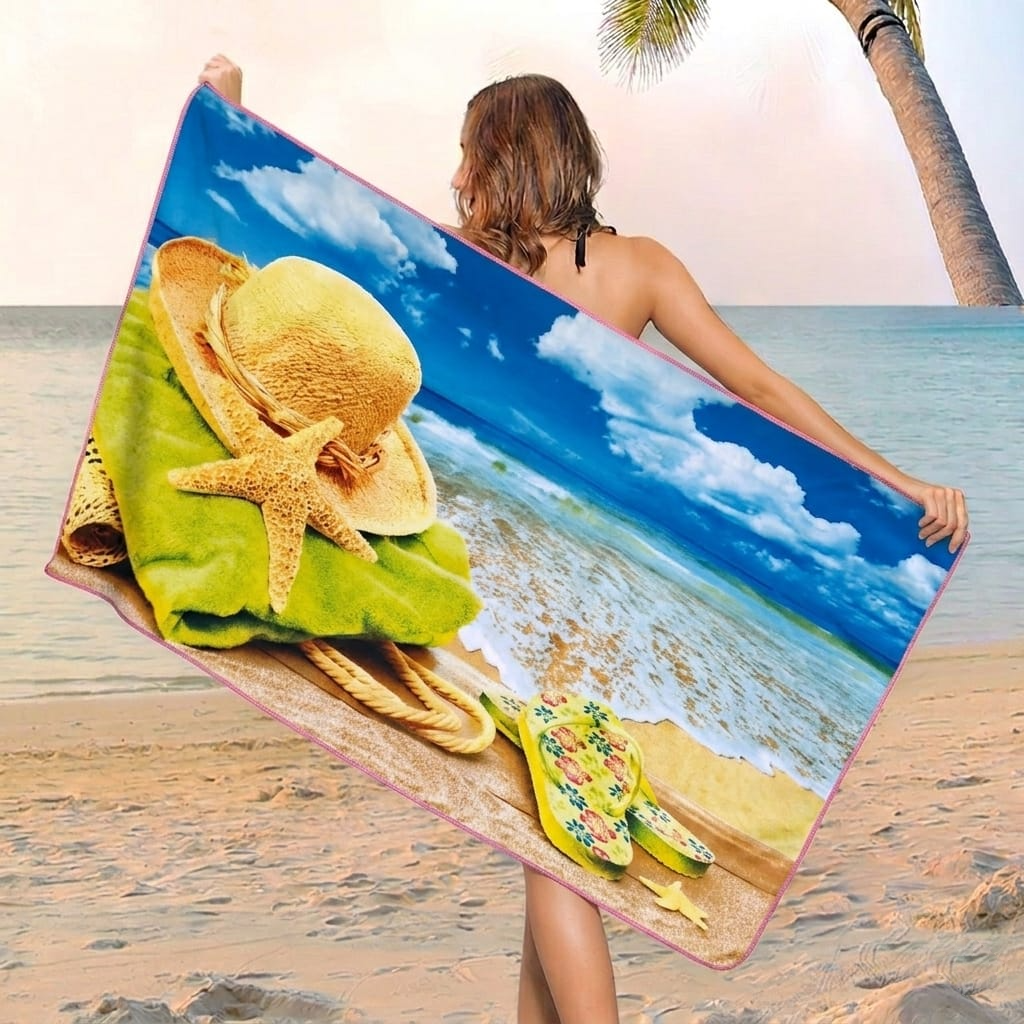 Ultra Soft Lightweight Beach Towel A-6077 (30" × 60")