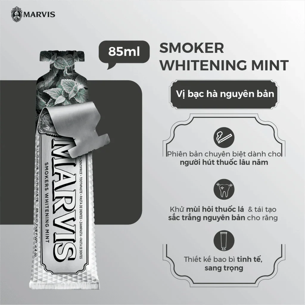 Marvis Toothpaste Smokers Brightening Mint - 85ml