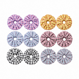 Women’s Multicolour Checked Hair Scrunchies - 12 Pcs