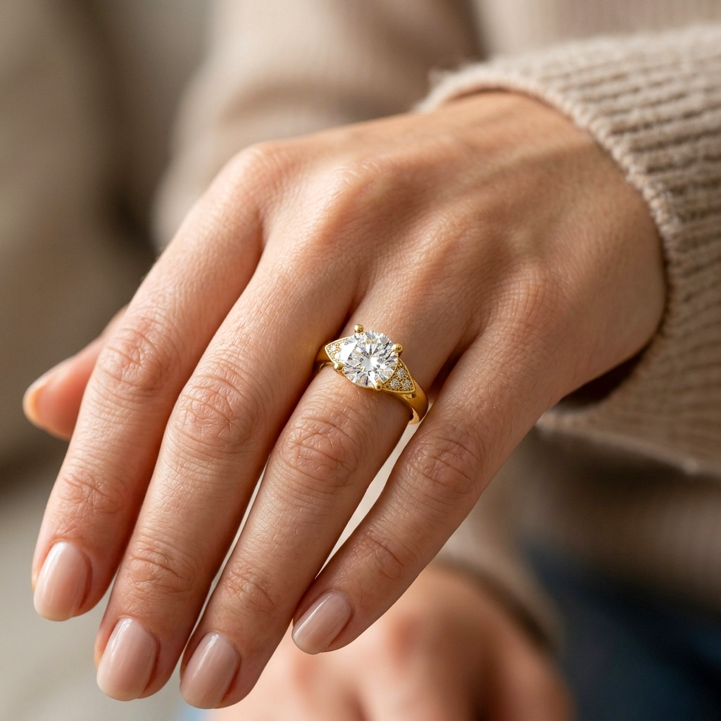 Women's Unique Gold Design Stainless Steel Ring #41