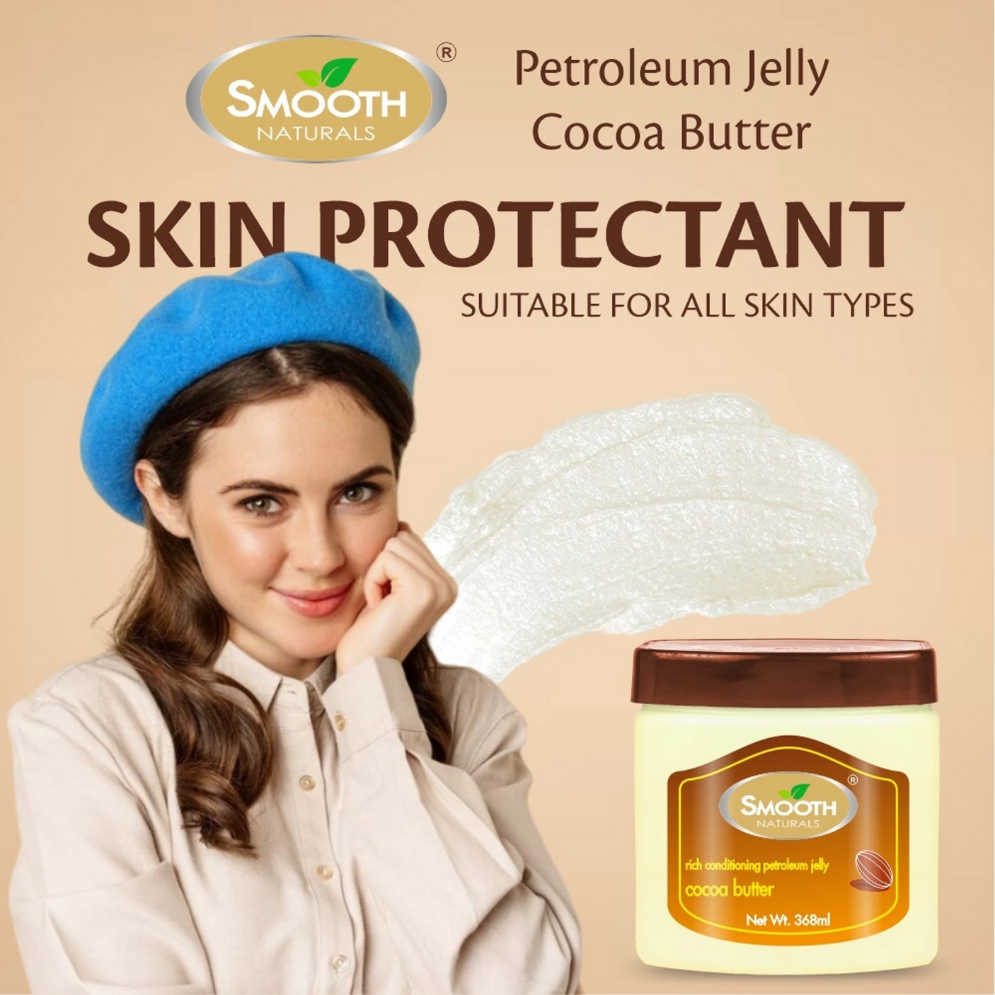 Smooth Cocoa Butter Petroleum Jelly - 368g + 100g