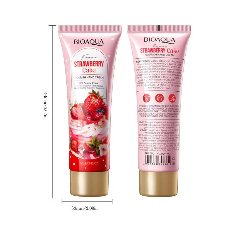 BIOAQUA Strawberry Cake Fragrance Nourish Hand Cream - 80g