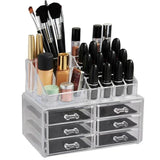 Portable Cosmetics & Jewelry Organizer Storage Box - 6 Drawers