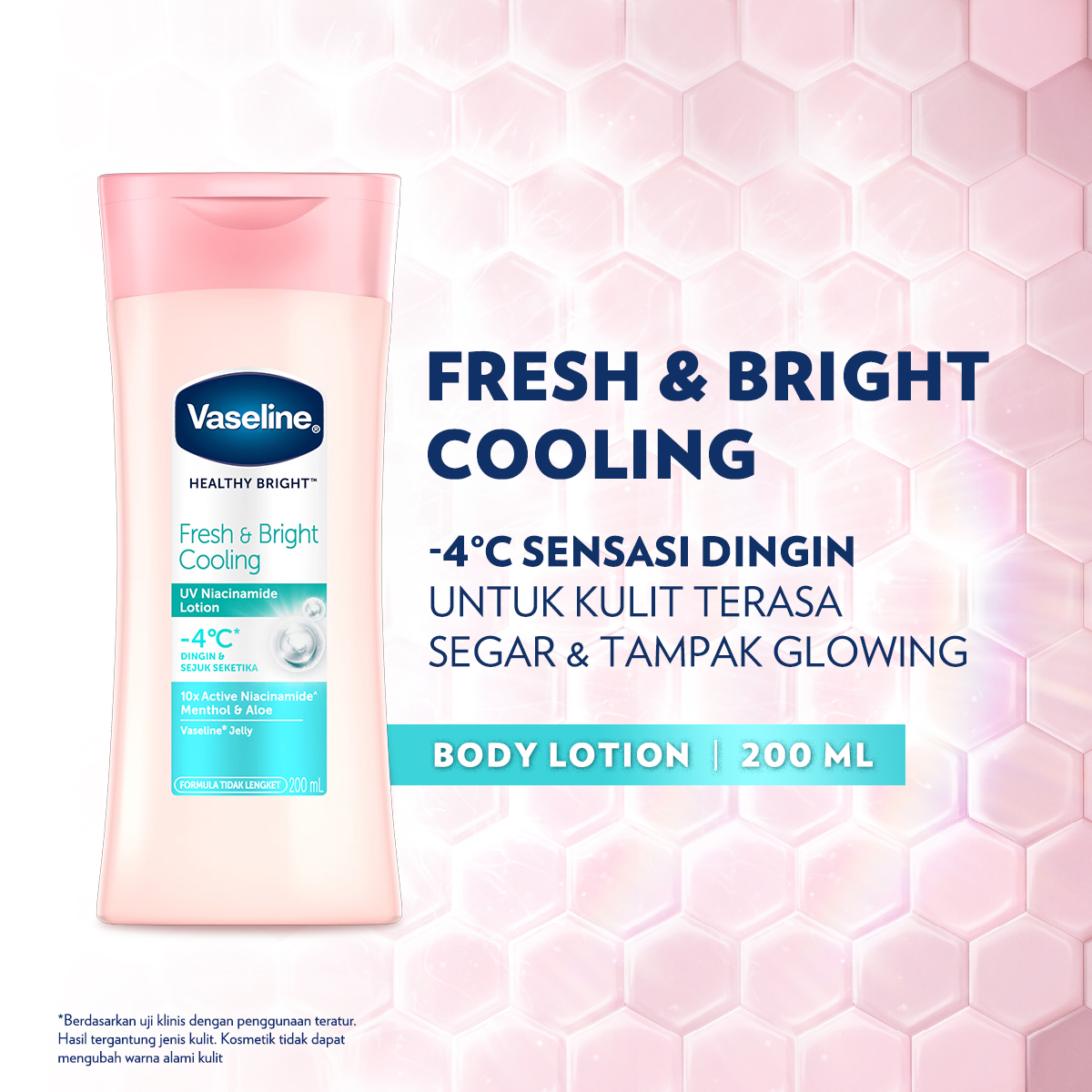 Vaseline Fresh & Bright Cooling UV Niacinamide Lotion - 200ml