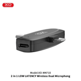 ميكروفون لاسلكي مزدوج منخفض الكمون 2 في 1 من XO-MKF10