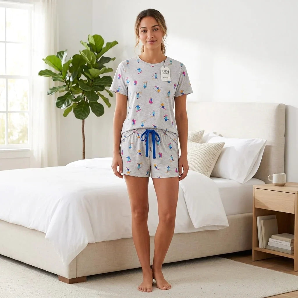 Trendy Cotton T-Shirt & Shorts 2pcs Set #7351