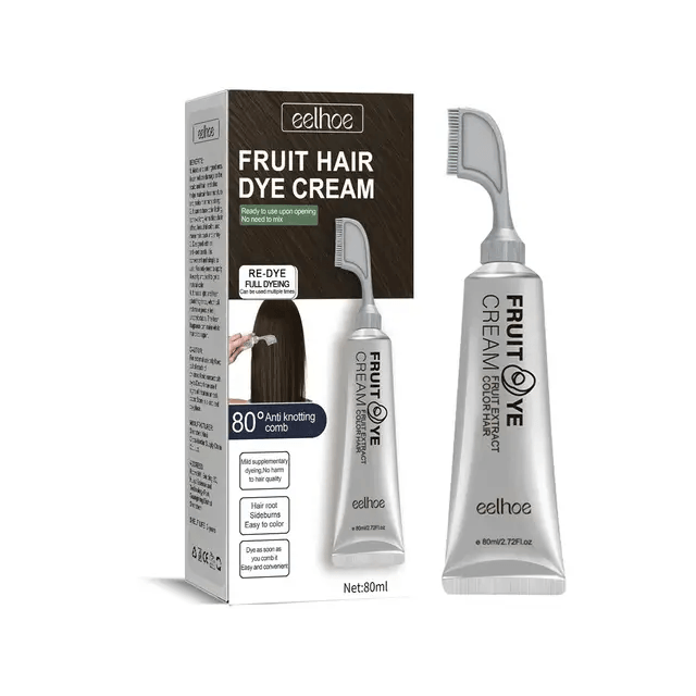 كريم صبغ الشعر بالفواكه من EELHOE بني أسود - 80 مل