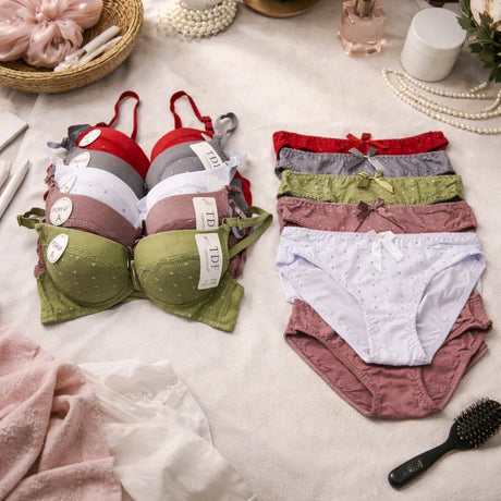 TDF Cotton Push Up A Bra & Panty Set - TP820#