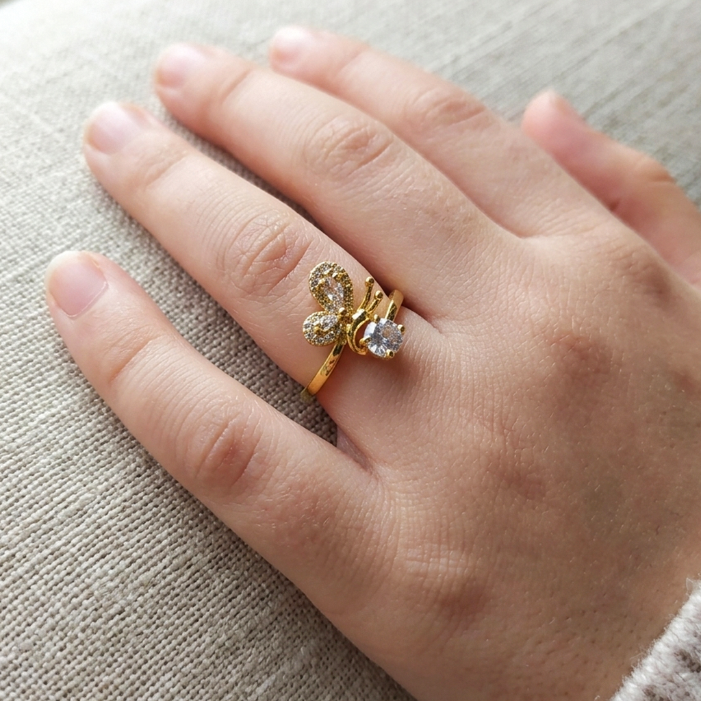 Women's Unique Gold Design Stainless Steel Ring #42