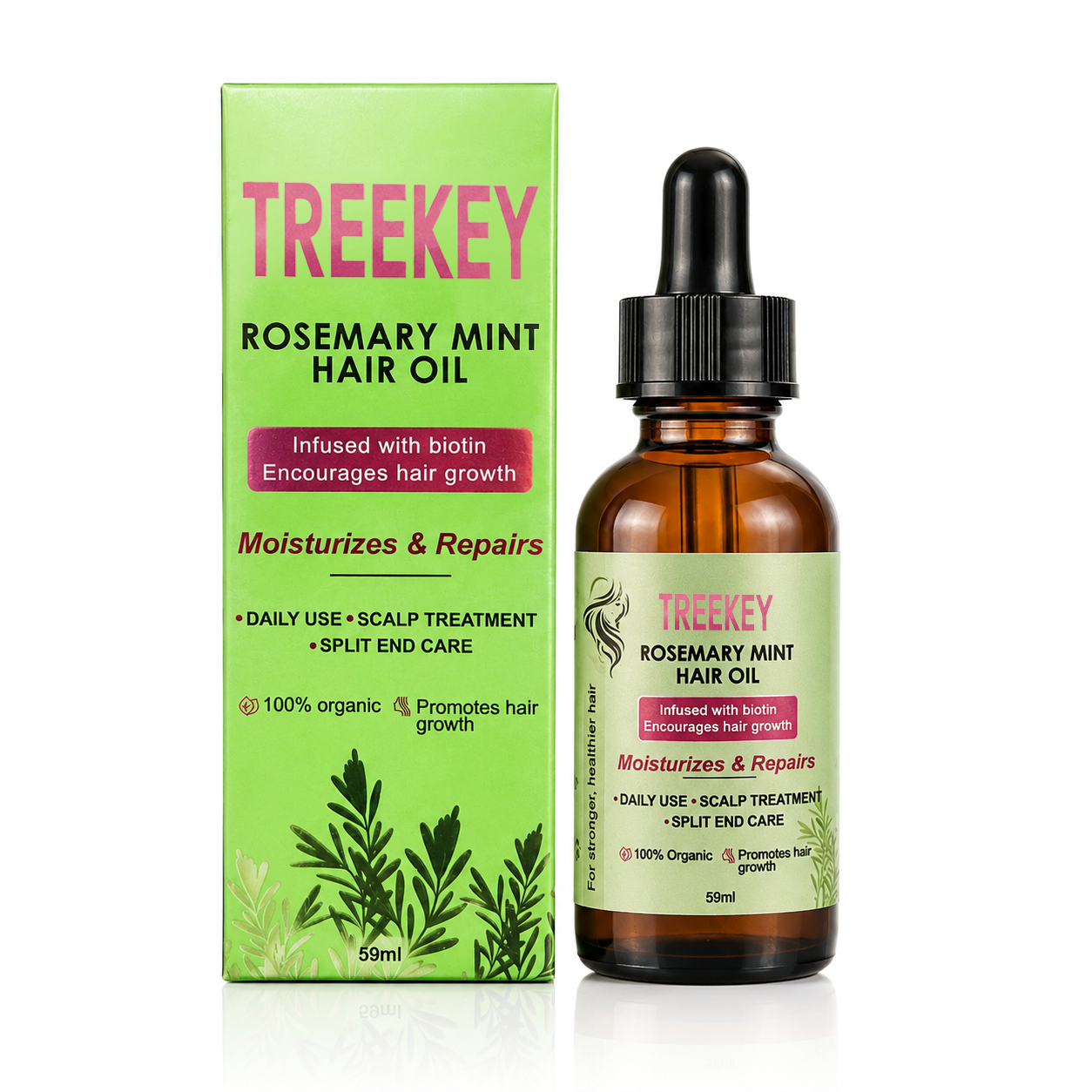 Treekey Rosemary Mint Moisturizes & Repairs Hair Oil - 59ml