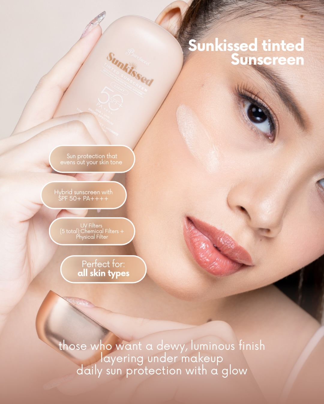واقي شمس ملون Barefaced Sunkissed بعامل حماية SPF50+ PA+++، سعة 50 جم (درجة فاتحة)