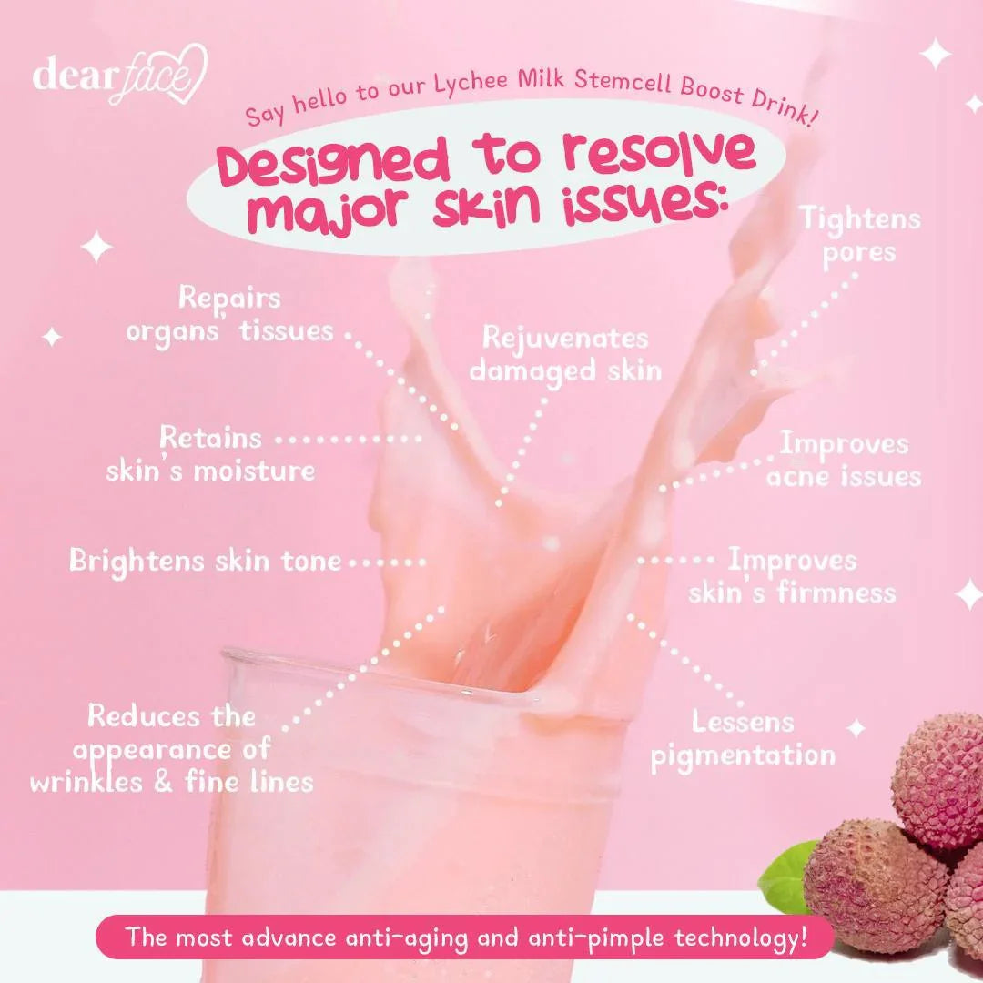 Dear Face Beauty Milk Premium Japanese Lychee Stemcell Drink - 180g