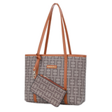 Women's Vintage Pattern Large Tote Bag With Small Purse - 9022#