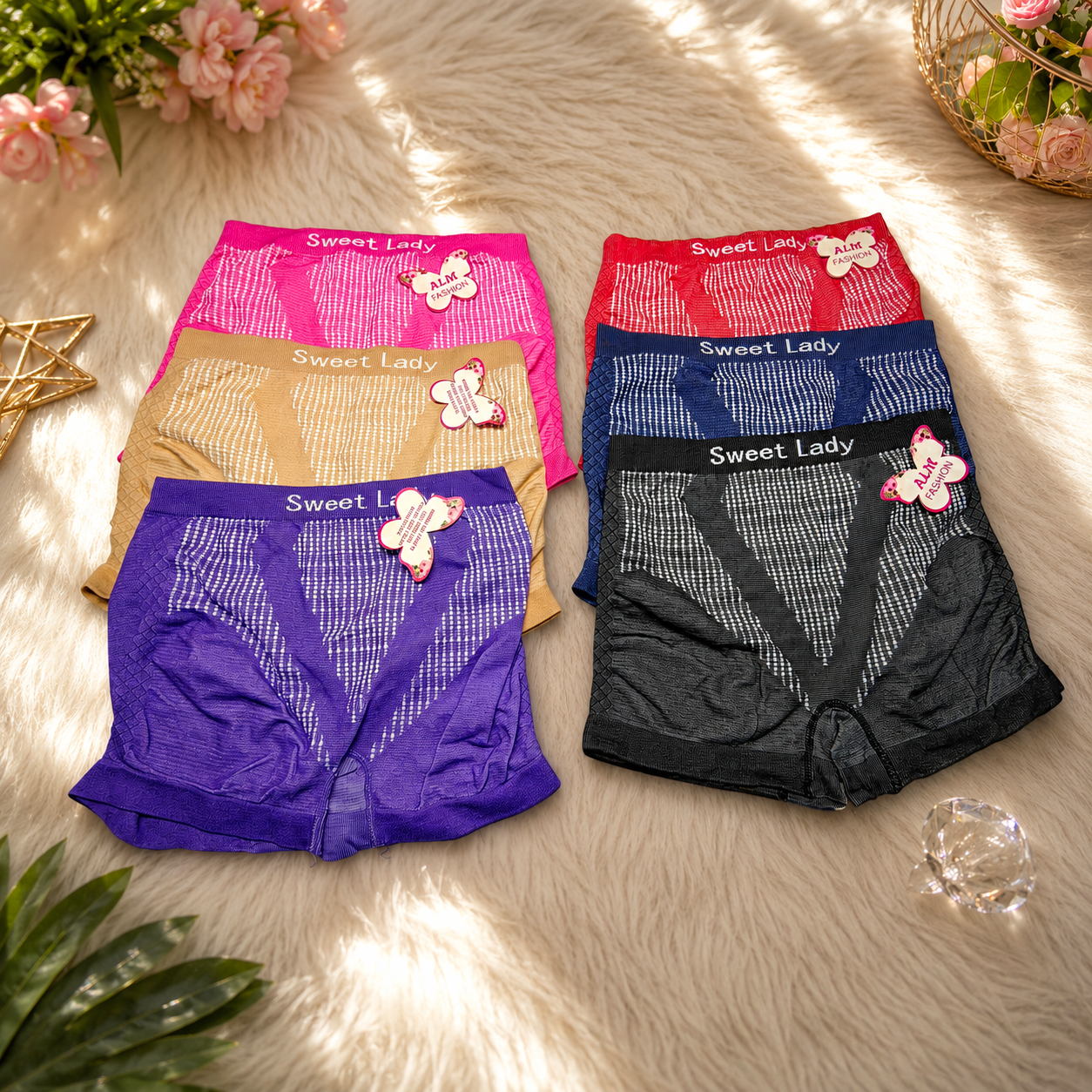 Women's Sweet Lady Seamless Boxer Briefs ALM-01