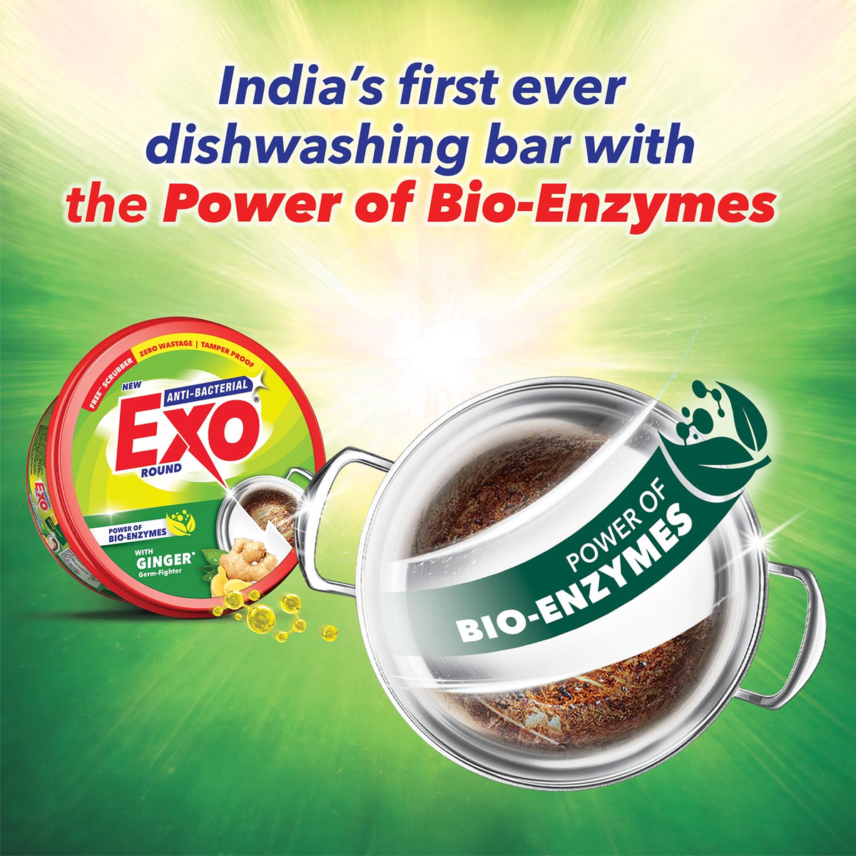 Exo Anti-Bacterial Dishwash Bar with Ginger - 500g
