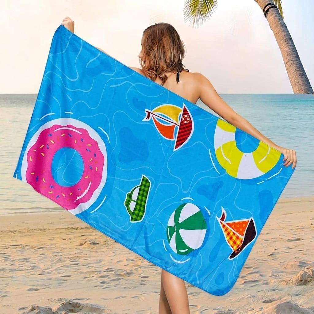 Ultra Soft Lightweight Beach Towel A-6077 (30" × 60")