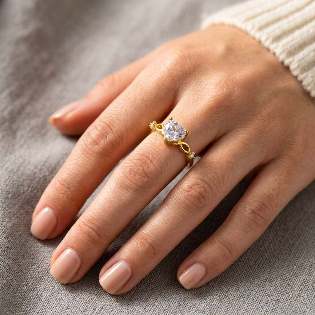 Women's Unique Gold Design Stainless Steel Ring #44