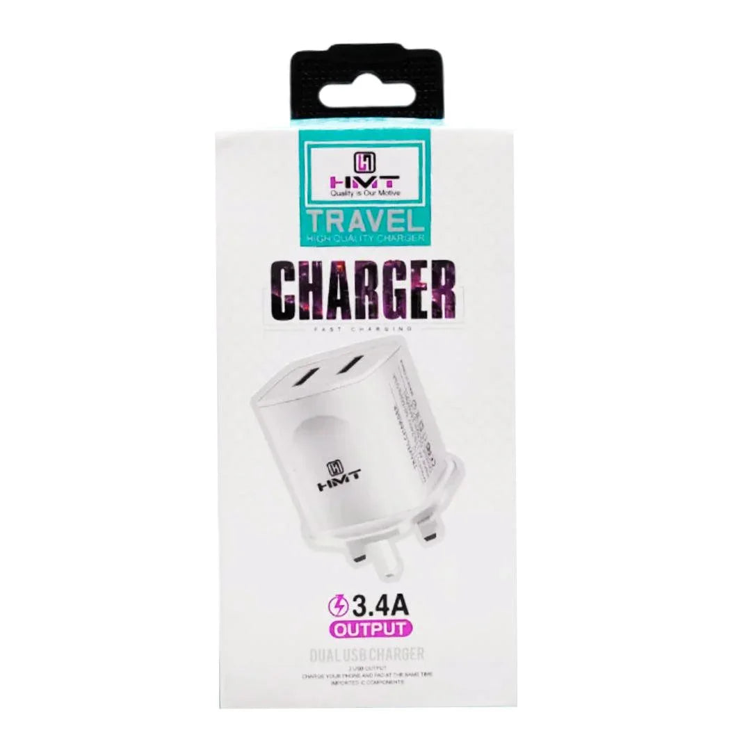 شاحن HMT بمخرج 3.4 أمبير 3.4 أمبير USB مزدوج H-110