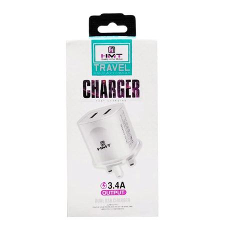شاحن HMT بمخرج 3.4 أمبير 3.4 أمبير USB مزدوج H-110