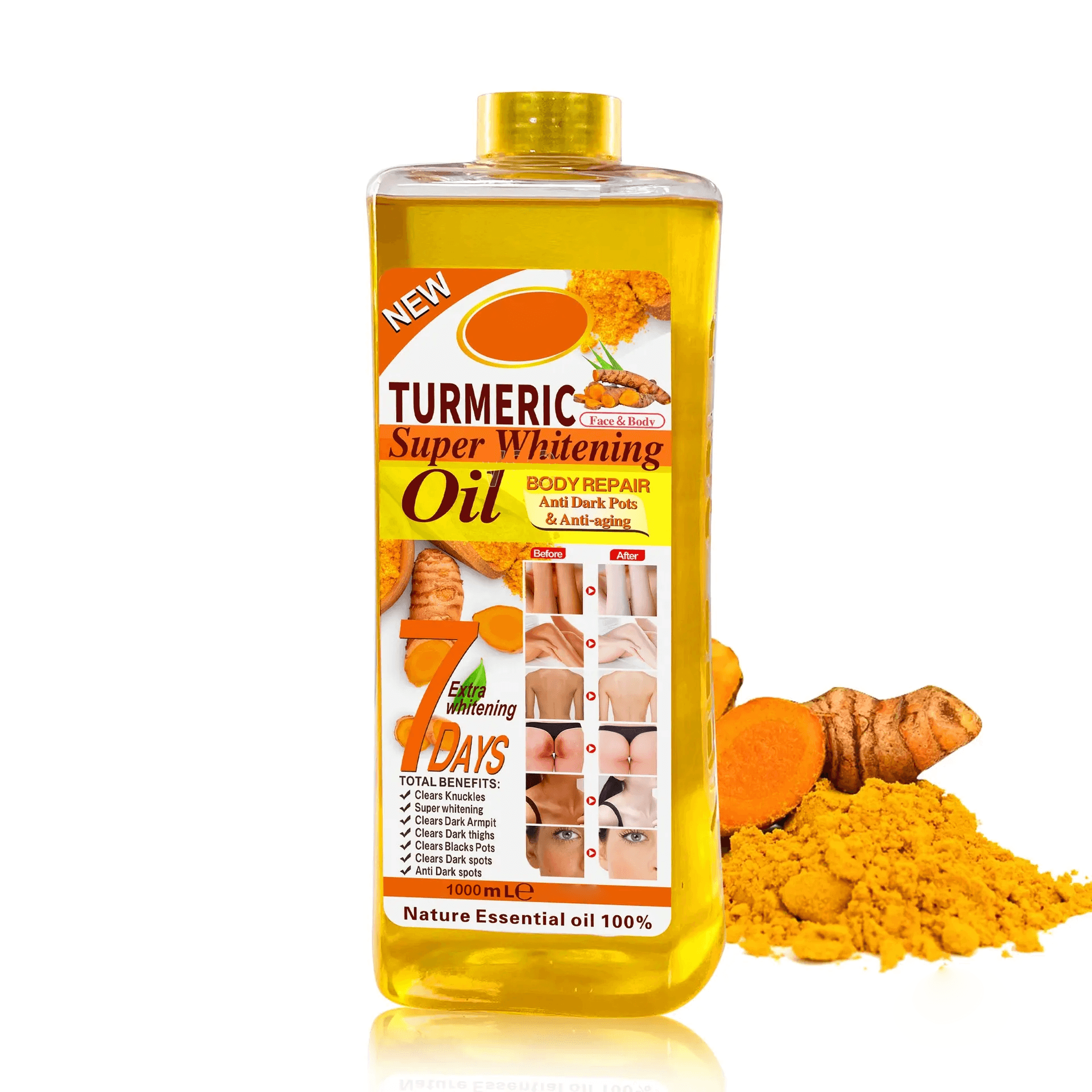 Gold Turmeric Super Brightening Body Repair Oil - 1000ml