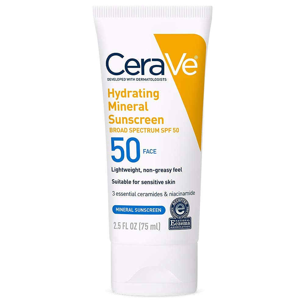 CeraVe Hydrating Mineral Sunscreen SPF 50 Face Lotion - 75ml
