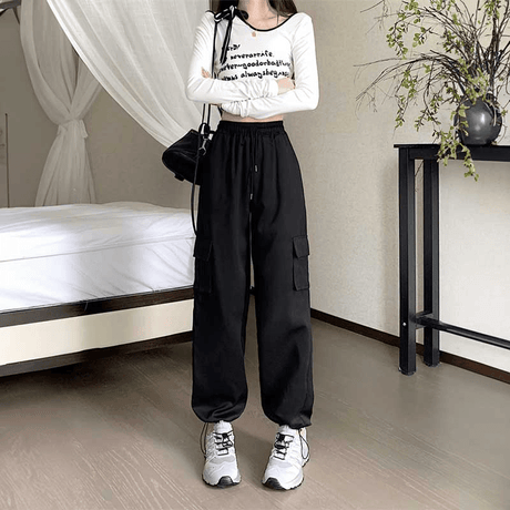 Women Fashion Baggy Wide Leg Pants With Pocket ZB-104