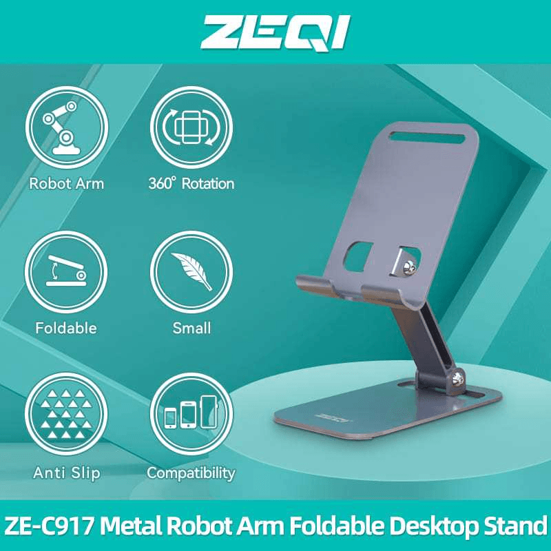 حامل سطح مكتب قابل للطي بذراع روبوت معدني من ZEQI ZE-C917