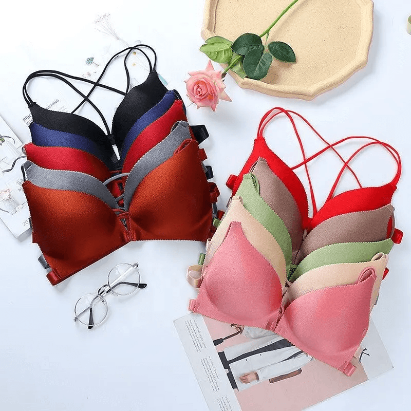 Strappy Front Opening Fashion Bra Free Size - 810#