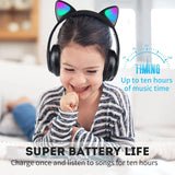RGB Glow Lights Cat Ear Wireless Headphone STN-28