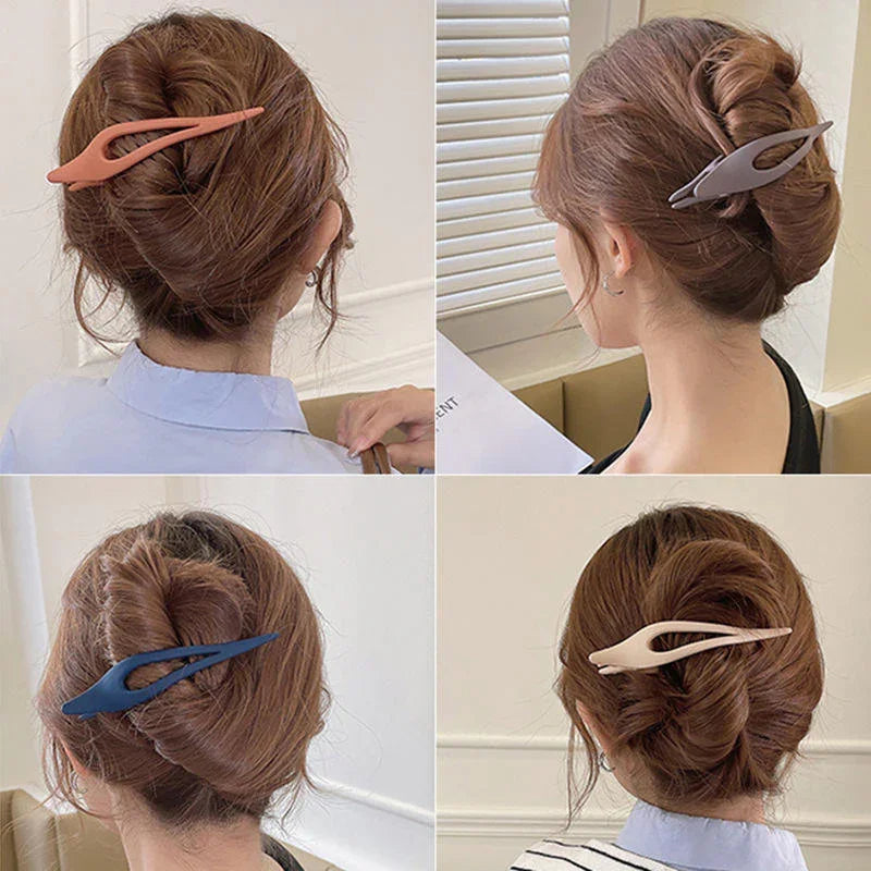 French Curved Design Hair Claw Clips - 6 Pcs (C132)