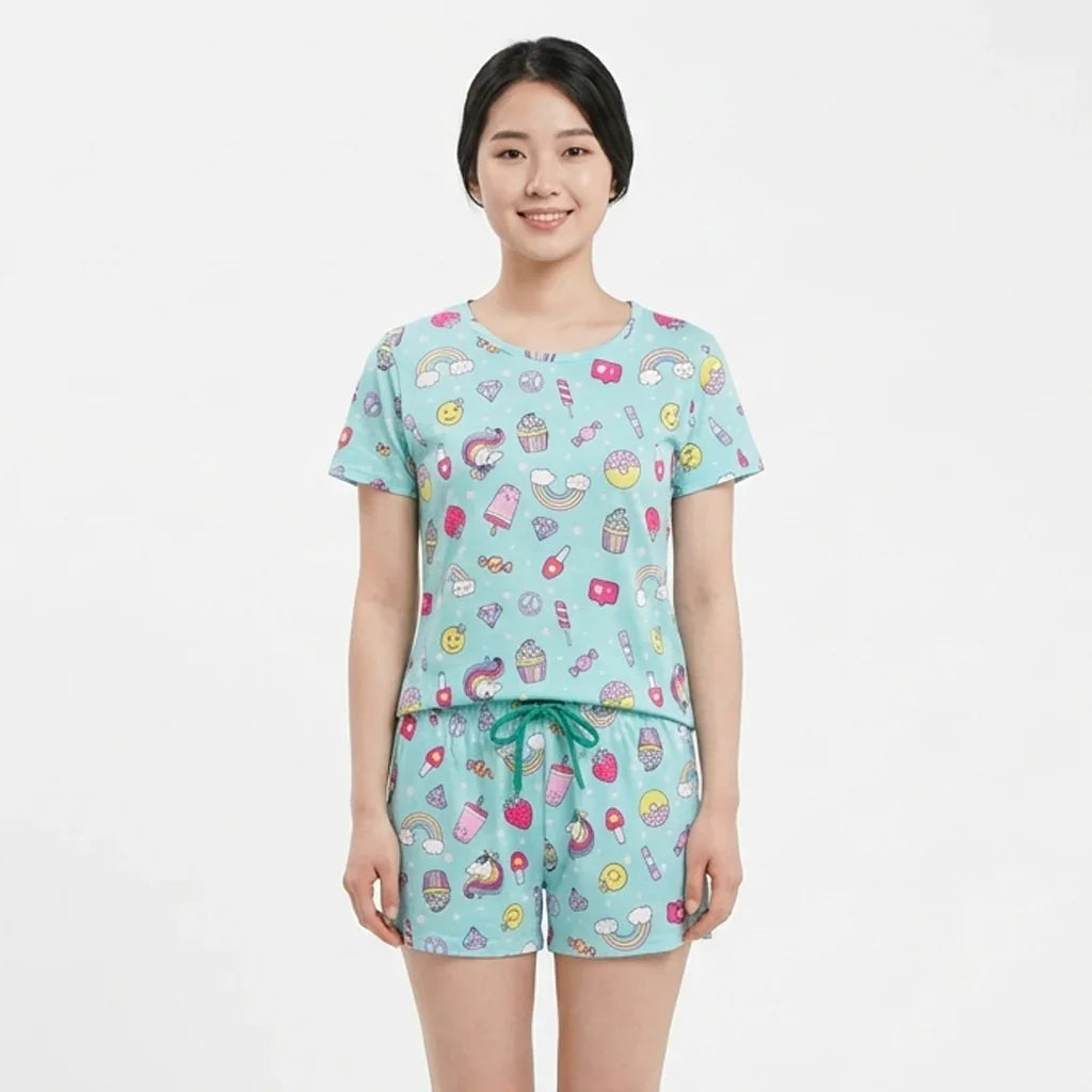 Trendy Cotton T-Shirt & Shorts 2pcs Set #7351