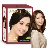 Amar's Herbal Henna Hair Color Super Brown - 6 Pcs × 10g