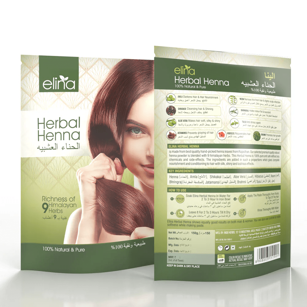 Elina Herbal Henna 100% Natural Organic Powder - 150g