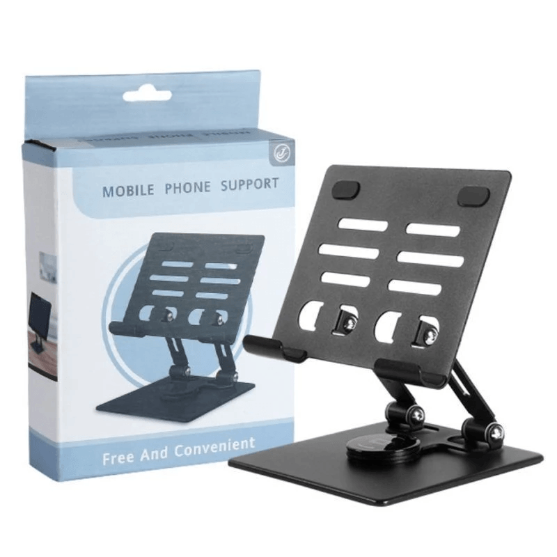 Metal Adjustable Tablet Holder With 360 Rotatable Black - A812