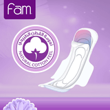 Fam Natural Cotton Feel Maxi Thick Folded With Wings Super Sanitary Pads 10 Pcs
