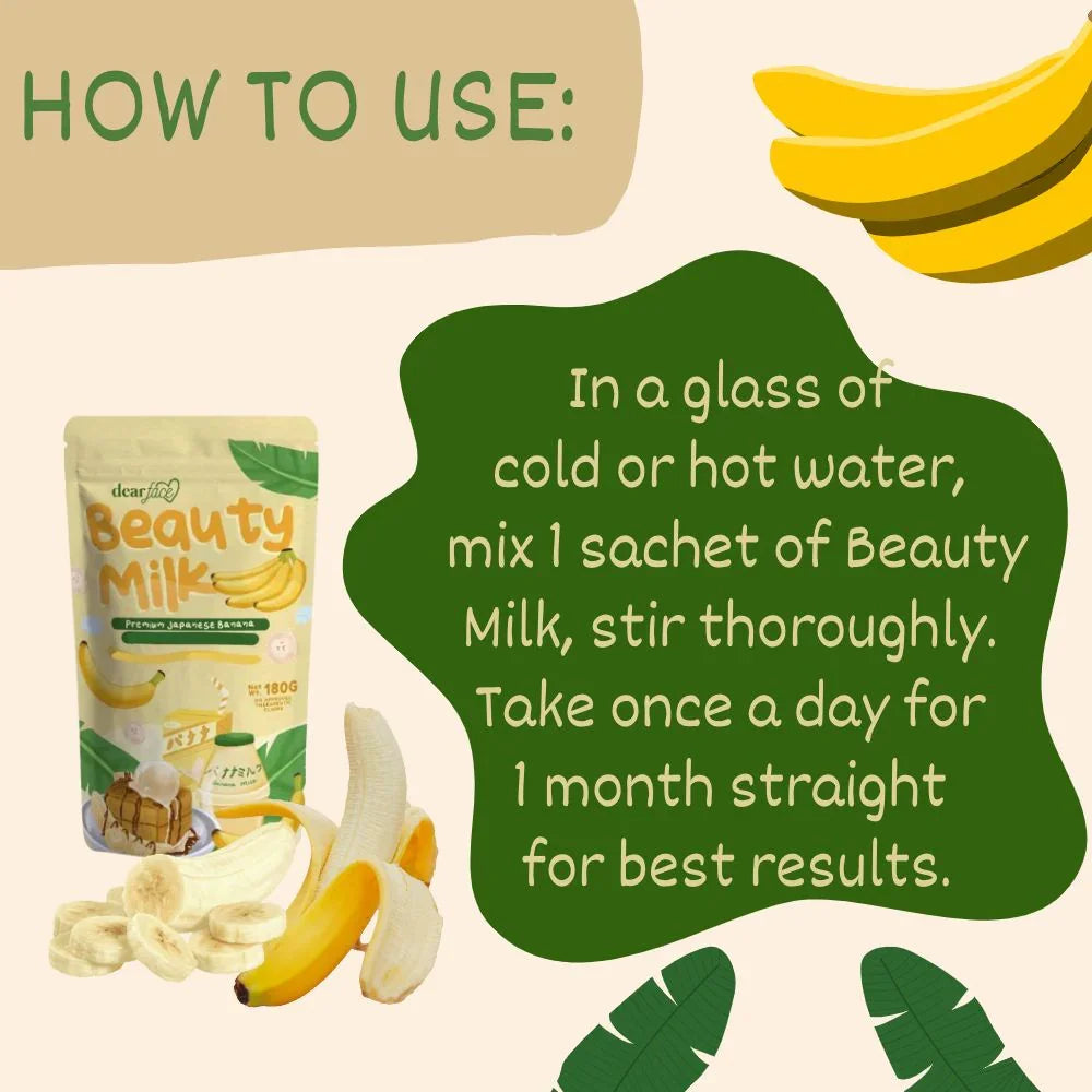 Dear Face Beauty Milk Premium Japanese Banana Drink - 180g