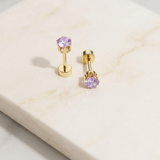 Golden Stainless Steel Stud Earings - 099