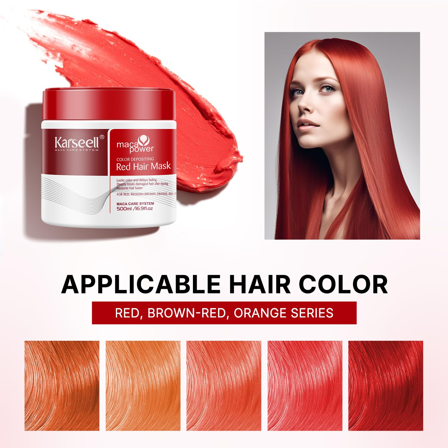 Karseell Color Depositing Red Hair Mask - 500ml