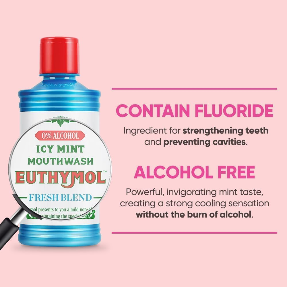 Euthymol Icy Mint Mouth Wash Fresh Blend - 500ml