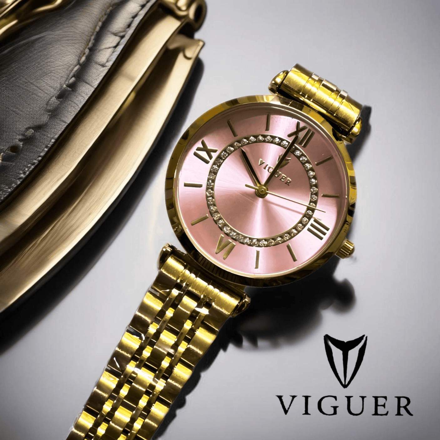 ساعة يد نسائية من VIGUER بأرقام رومانية - V1349L