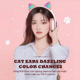 RGB Glow Lights Cat Ear Wireless Headphone STN-28