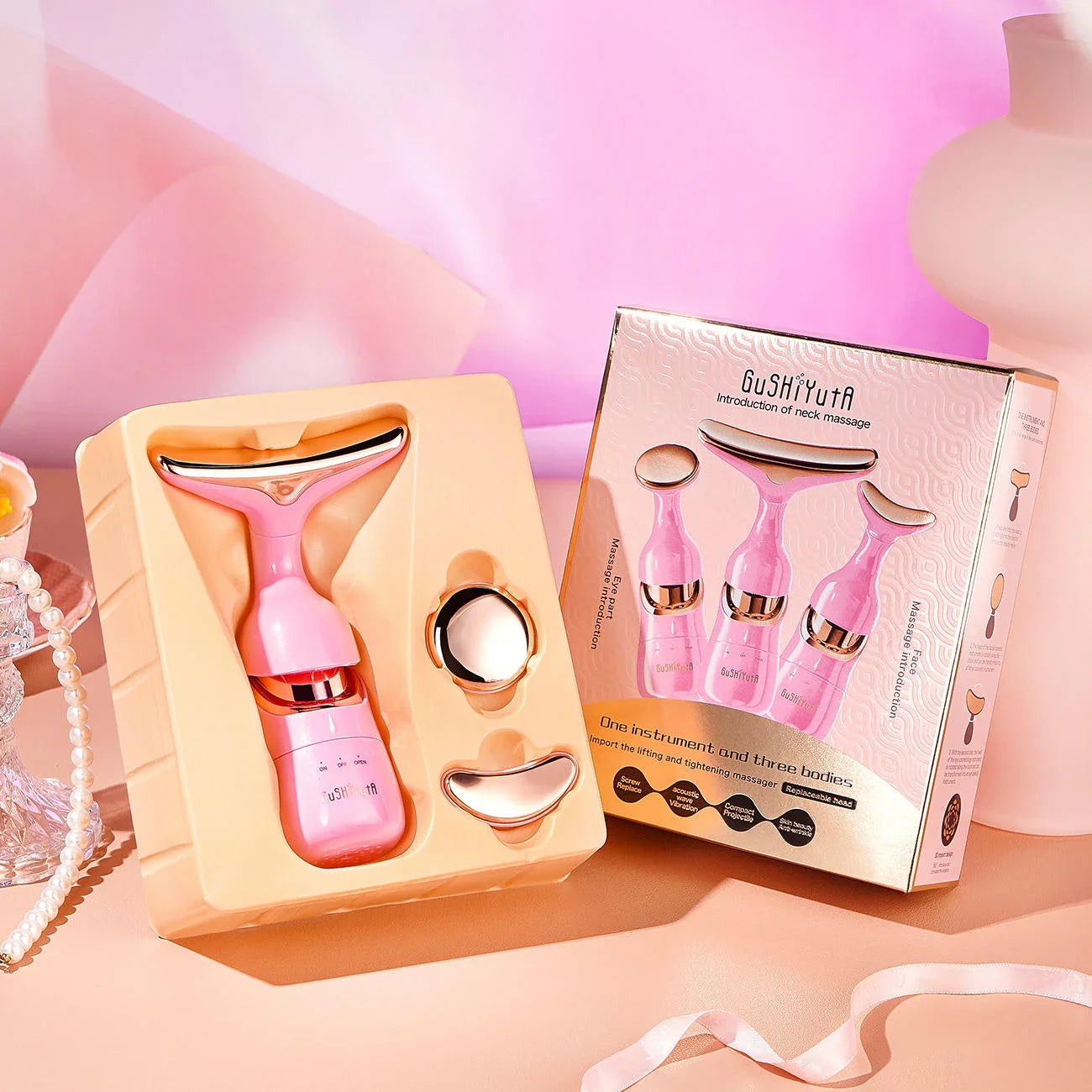 Gushiyuta Portable 3 in 1 Neck Facial Massager - G310