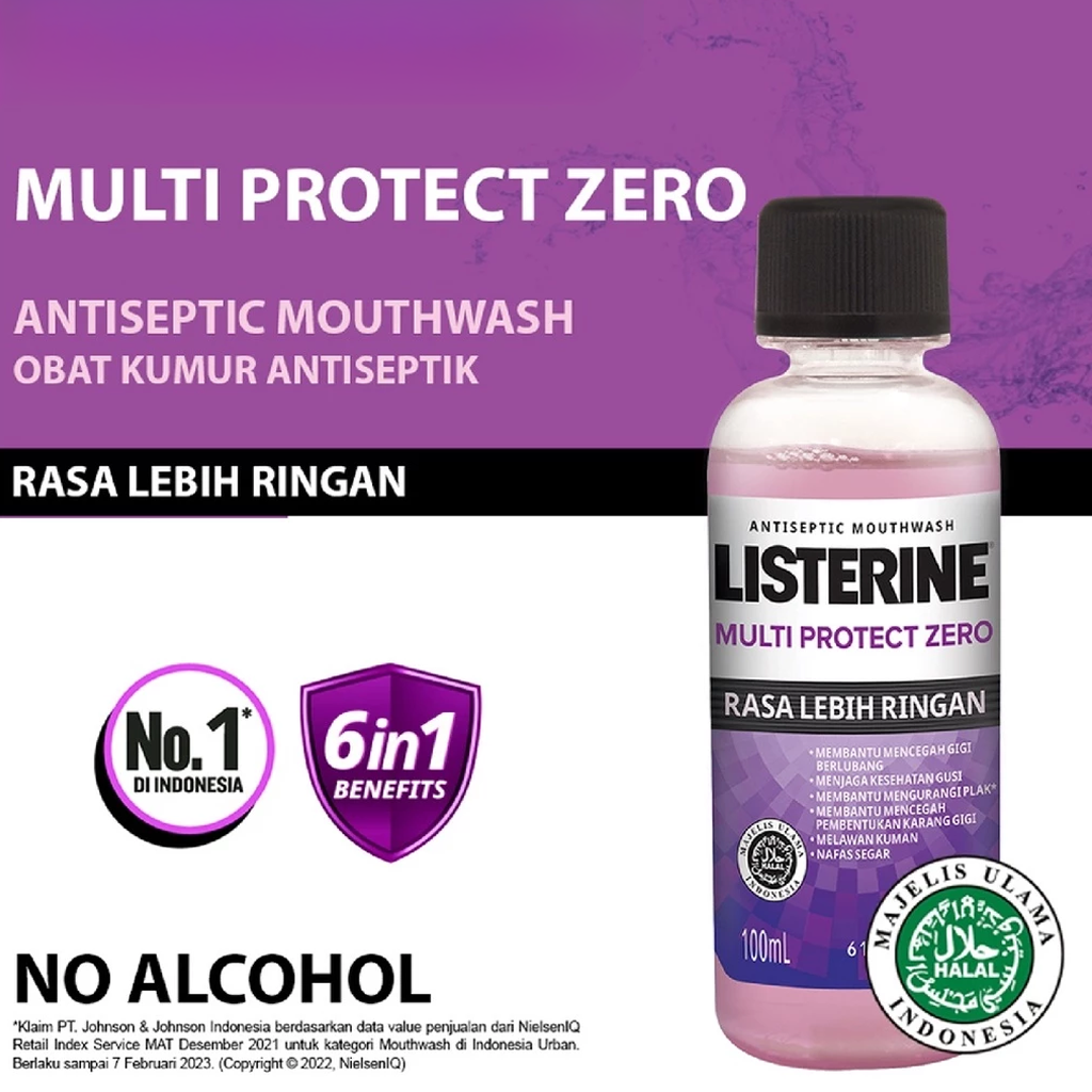 Listerine Multi Protect Zero Antiseptic Mouthwash - 100ml